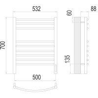 Полотенцесушитель Terminus Классик sensor quick touch П9 500x700 4670078527356