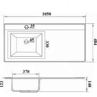 Мебельный умывальник RUNO Гамма 105 лайт правое крыло, белый 00-00001119
