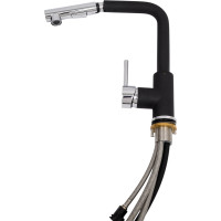 Смеситель LONGRAN Impact Onyx granite выдвижная лейка LM2182 - 10