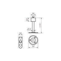 Дверной стопор с фиксатором Домарт 110 мм, хром 170246