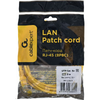 Патч-корд Cablexpert UTP кат.5e, 2м, литой, многожильный жёлтый PP12-2M/Y