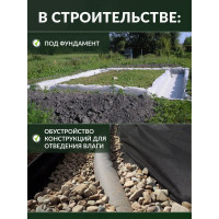 Геотекстиль садовый и строительный 200 1.6x25 м, 120 мкм Доминар P77381