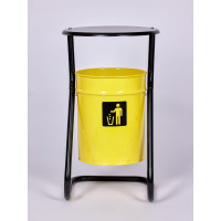 Уличная урна ПРОФМЕТСТИЛЬ металл, желтая, с крышкой 501