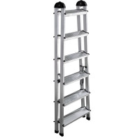 Алюминиевая 6-ти ступенчатая двухсторонняя стремянка Perilla 111406
