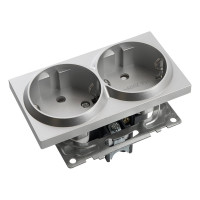 2-местная розетка с/з (механизм) STEKKER  GLS16-7114-03, 250В, 16А с защитной шторкой, серия Катрин 39584