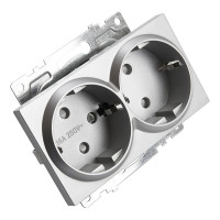 2-местная розетка с/з (механизм) STEKKER  GLS16-7114-03, 250В, 16А с защитной шторкой, серия Катрин 39584