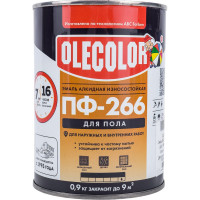 Эмаль для пола OLECOLOR ПФ-266 желто-коричневый, 0.9 кг 4300000258