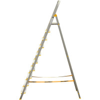 Алюминиевая профессиональная с анодированным покрытием стремянка Алюмет с широкими ступенями 10 ступеней. Серия АS710