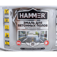 Эмаль акриловая для бетонных полов Hammer серая 10 кг ЭК000141562