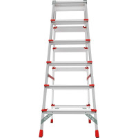 Профессиональная стремянка Новая Высота NV3127, 2x6 ступеней 130 мм, площадка 350x260 мм, Max нагр. 225 кг, 2К башмаки, 3127206