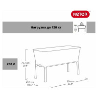 Грядка для растений Keter Easy Growing коричневая 230297
