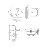 Врезной замок Trodos 61/106 3RB CP хром 202082