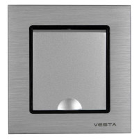 Розетка Metronex Electric Exclusive Silver Metallic одинарная с заземлением с крышкой FRZ00041013SER
