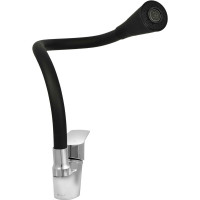 Смеситель для мойки Juguni одноручный, с гибким изливом, 2 режима (черный), гайка 0402.146