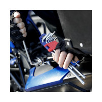 Набор Г-образных удлиненных  ключей WORKPRO TORX с отверстием 9шт WP222003