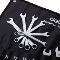 Набор комбинированных гаечных ключей DELI 6-24мм/12шт DL130012A Сталь 40Cr, чехол из ткани oxford 98321