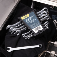 Набор комбинированных гаечных ключей DELI 6-19 мм/8 шт DL130008A (Сталь 40Cr, пластиковый кейс) 98316