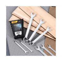 Набор комбинированных гаечных ключей DELI 6-19 мм/8 шт DL130008A (Сталь 40Cr, пластиковый кейс) 98316