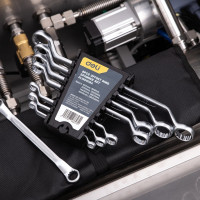 Набор накидных изогнутых гаечных ключей DELI 6-22мм 8 шт. высокоуглеродистая сталь, пластиковый кейс DL150008A 98320