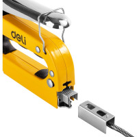 Строительный мебельный степлер DELI металлический с регулировкой + антистеплер DL238105 с набором скоб в кейсе (Тип «П» 4-14мм, «U» 10-12мм и «T» 10-14мм по 2000шт каждых) 98418