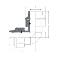 Угольник компрессионный ПНД 32 мм AV Engineering AVE1013232