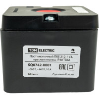 Кнопочный пост ПКЕ TDM ELECTRIC 212-1 У3, красная кнопка, IP40 SQ0742-0001