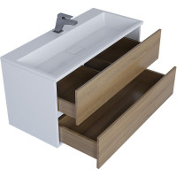 Тумба под раковину для ванной uperwood Barsa 100 см, подвесная, белая/дуб сонома 293020533