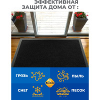 Влаговпитывающий коврик Бацькина баня Tuff 80x120 см, черный 92232