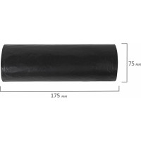 Мешки в рулоне для мусора 120 л, черные, 10 шт, ПВД, 55 мкм, 68x105 см ЛЮБАША 608097