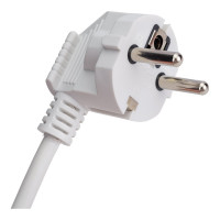 Сетевой шнур Мастер Тока ПВСбм 3x1 белый, 10А, с заземлением, 3м, угловая вилка СШ0027