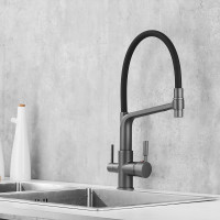 Смеситель для кухни ROSE с подключением к фильтру питьевой воды, темно-серый R658Y