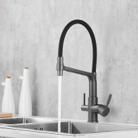 Смеситель для кухни ROSE с подключением к фильтру питьевой воды, темно-серый R658Y