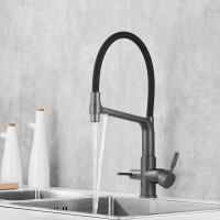 Смеситель для кухни ROSE с подключением к фильтру питьевой воды, темно-серый R658Y