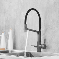 Смеситель для кухни ROSE с подключением к фильтру питьевой воды, темно-серый R658Y