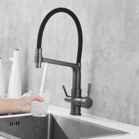 Смеситель для кухни ROSE с подключением к фильтру питьевой воды, темно-серый R658Y