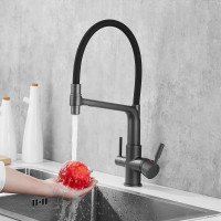 Смеситель для кухни ROSE с подключением к фильтру питьевой воды, темно-серый R658Y