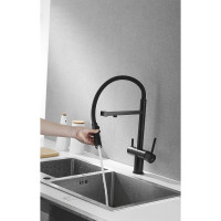 Смеситель для кухни ROSE с подключением к фильтру питьевой воды, черный R958H