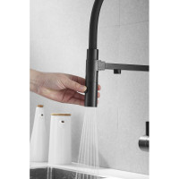 Смеситель для кухни ROSE с подключением к фильтру питьевой воды, черный R958H