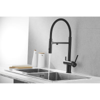 Смеситель для кухни ROSE с подключением к фильтру питьевой воды, черный R958H
