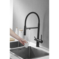 Смеситель для кухни ROSE с подключением к фильтру питьевой воды, черный R958H