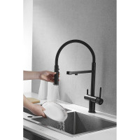 Смеситель для кухни ROSE с подключением к фильтру питьевой воды, черный R958H