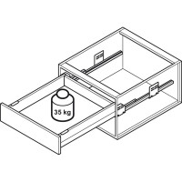 Комплект выдвижных ящиков Hafele Matrix box S35 серый, 120x450 мм SOFT C 552.54.694