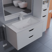 Полувстраиваемая раковина для ванной uperwood Modul_80 см, прямоугольная 2911020340