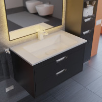 Полувстраиваемая раковина для ванной uperwood Modul_80 см, прямоугольная 2911020340