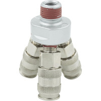 Разветвитель пневматический V-образный тройной (1/4"; рапид EURO) WIEDERKRAFT WDK-83MY