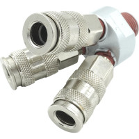 Разветвитель пневматический V-образный тройной (1/4"; рапид EURO) WIEDERKRAFT WDK-83MY