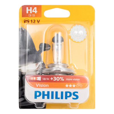 Автолампа PHILIPS H4 60,55 P43t-38+30 12V ,1,10 12342PRB1