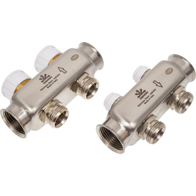 Коллекторный блок для теплого пола и радиаторного отопления Gekon 1x3/4EU, 2 отверстия GK 75102