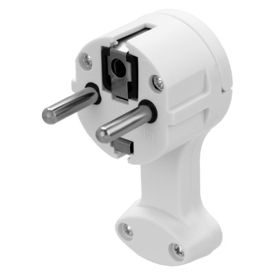 Круглая плоская вилка TDM ELECTRIC с кольцом белая 16а 250в SQ1806-0195