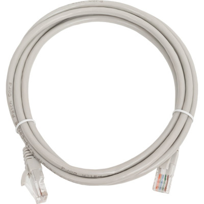Неэкранированный патч-корд Cabeus U/UTP, категория 5е, 2xRJ45/8p8c, серый, PVC, 2м PC-UTP-RJ45-Cat.5e-2m